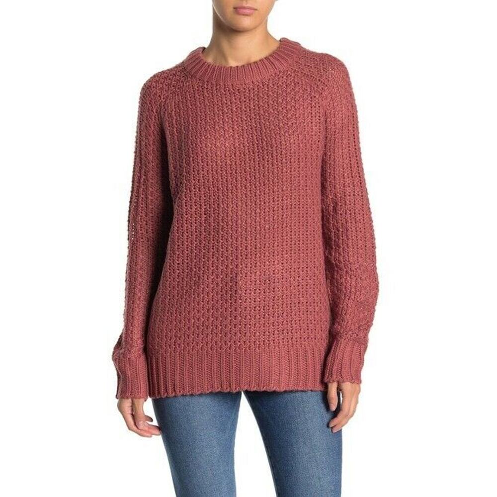 Modern Designer Novelty Stitch Pullover Sweater Raglan Sleeves Crew Neck XLarge